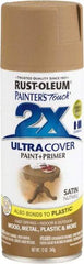 Rust-Oleum - Nutmeg, Satin, Enamel Spray Paint - 8 Sq Ft per Can, 12 oz Container, Use on Multipurpose - Eagle Tool & Supply
