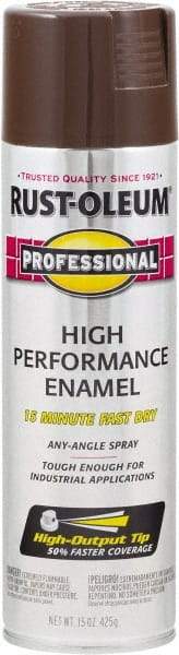 Rust-Oleum - Dark Brown, Gloss, Rust Proof Enamel Spray Paint - 14 Sq Ft per Can, 15 oz Container, Use on Multipurpose - Eagle Tool & Supply