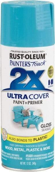 Rust-Oleum - Seaside, Gloss, Enamel Spray Paint - 8 Sq Ft per Can, 12 oz Container, Use on Multipurpose - Eagle Tool & Supply