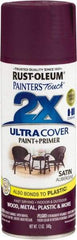 Rust-Oleum - Aubergine (Color), Satin, Enamel Spray Paint - 8 Sq Ft per Can, 12 oz Container, Use on Multipurpose - Eagle Tool & Supply