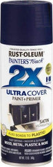 Rust-Oleum - Midnight Blue, Satin, Enamel Spray Paint - 8 Sq Ft per Can, 12 oz Container, Use on Multipurpose - Eagle Tool & Supply