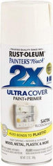 Rust-Oleum - Blossom White, Satin, Enamel Spray Paint - 8 Sq Ft per Can, 12 oz Container, Use on Multipurpose - Eagle Tool & Supply