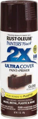 Rust-Oleum - Kona Brown, Gloss, Enamel Spray Paint - 8 Sq Ft per Can, 12 oz Container, Use on Multipurpose - Eagle Tool & Supply