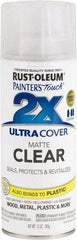 Rust-Oleum - Clear, Flat, Enamel Spray Paint - 8 Sq Ft per Can, 12 oz Container, Use on Multipurpose - Eagle Tool & Supply