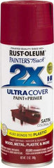 Rust-Oleum - Colonial Red, Satin, Enamel Spray Paint - 8 Sq Ft per Can, 12 oz Container, Use on Multipurpose - Eagle Tool & Supply