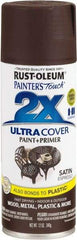 Rust-Oleum - Espresso, Satin, Enamel Spray Paint - 8 Sq Ft per Can, 12 oz Container, Use on Multipurpose - Eagle Tool & Supply
