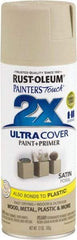 Rust-Oleum - Fossil (Color), Satin, Enamel Spray Paint - 8 Sq Ft per Can, 12 oz Container, Use on Multipurpose - Eagle Tool & Supply