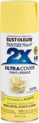 Rust-Oleum - Lemon Grass, Satin, Enamel Spray Paint - 8 Sq Ft per Can, 12 oz Container, Use on Multipurpose - Eagle Tool & Supply