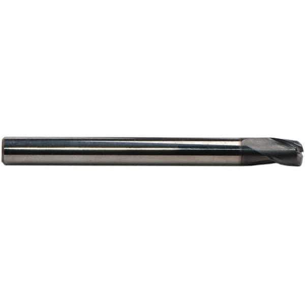 Emuge - 6mm Small End Diam, 6mm LOC, Solid Carbide 3 Flute Tapered Corner Radius End Mill - AlCr Finish, 62mm OAL, 8mm Shank Diam, Spiral Flute, 30° Helix - Eagle Tool & Supply