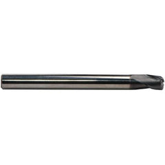 Emuge - 6mm Small End Diam, 6mm LOC, Solid Carbide 3 Flute Tapered Corner Radius End Mill - AlCr Finish, 62mm OAL, 8mm Shank Diam, Spiral Flute, 30° Helix - Eagle Tool & Supply