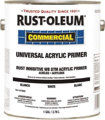 Rust-Oleum - 1 Gal White Water-Based Acrylic Enamel Primer - 350 to 450 Sq Ft Coverage, <100 gL Content, Quick Drying, Interior/Exterior - Eagle Tool & Supply