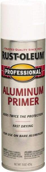Rust-Oleum - 14 oz Aluminum Aluminum Primer - 14 Sq Ft Coverage, Quick Drying, Interior/Exterior - Eagle Tool & Supply