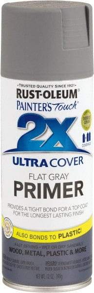 Rust-Oleum - 12 oz Gray Aerosol Primer - 10 to 12 Sq Ft Coverage, Interior/Exterior - Eagle Tool & Supply