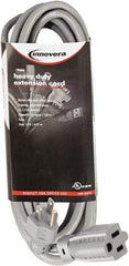 innovera - 15', 14/2 Gauge/Conductors, Gray Indoor Extension Cord - 1 Receptacle, 13 Amps, NEMA 5-15R - Eagle Tool & Supply