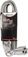 innovera - 9', 14/2 Gauge/Conductors, Gray Indoor Extension Cord - 1 Receptacle, 13 Amps, NEMA 5-15R - Eagle Tool & Supply