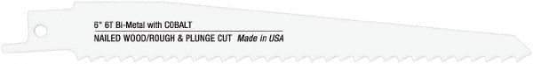 Disston - 12" Long x 3/4" Thick, Bi-Metal Reciprocating Saw Blade - Straight Profile, 10 to 14 TPI, Toothed Edge, Universal Shank - Eagle Tool & Supply