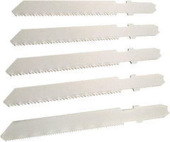 Disston - 5 Piece, 2-3/4" to 3-1/2" Long, 6 to 14 Teeth per Inch, Carbon Jig Saw Blade Set - Toothed Edge, U-Shank - Eagle Tool & Supply