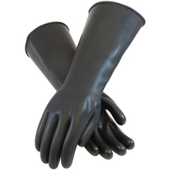 ‎47-L442/M Latex Gloves - Assurance UnSupported Latex - Black - 44 Mil - 17 Inch - Unlined - Smooth - Exact Industrial Supply