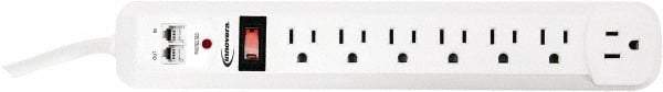 innovera - 7 Outlets, 120 Volts, 15 Amps, 6' Cord, Surge Power Outlet Strip - Floor Mount, 5-15R NEMA Configuration - Eagle Tool & Supply