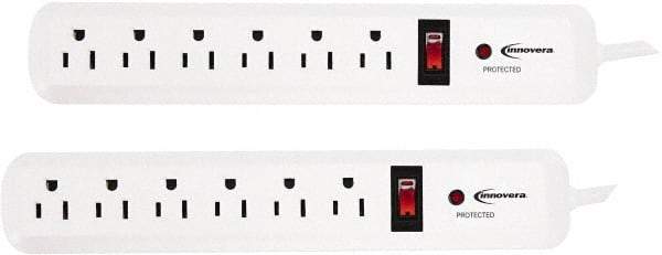 innovera - 6 Outlets, 120 Volts, 15 Amps, 4' Cord, Surge Power Outlet Strip - Floor Mount, 5-15R NEMA Configuration - Eagle Tool & Supply