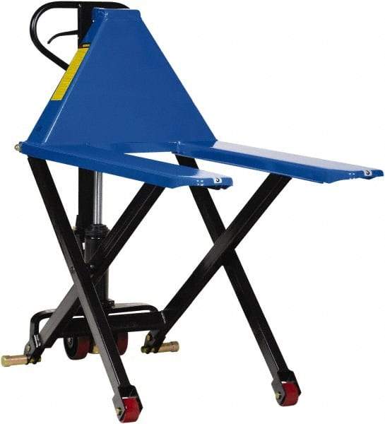 Vestil - 3,000 Lb Capacity, 31-1/2" Lift Portable Tote Lifter - 3-1/2" Min Lift Height, 43" Fork Length x 6-1/2" Fork Width, 27" Overall Width - Eagle Tool & Supply