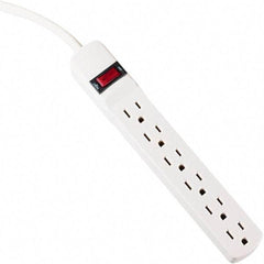 innovera - 6 Outlets, 120 Volts, 15 Amps, 6' Cord, Power Outlet Strip - 5-15R NEMA Configuration - Eagle Tool & Supply