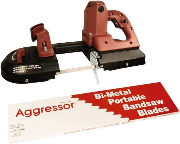 Disston - 3' 8-7/8" Long x 0.02" Thick, 20 to 24 Teeth per Inch, Portable Band Saw Blade - Bi-Metal Blade, High Speed Steel Teeth, Toothed Edge - Eagle Tool & Supply