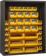 Durham - 42 Bin Enclosed Shelving - 48 Inch Overall Width x 18 Inch Overall Depth x 72 Inch Overall Height, Yellow Polyethylene Bins - Eagle Tool & Supply