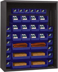 Durham - 42 Bin Enclosed Shelving - 48 Inch Overall Width x 18 Inch Overall Depth x 72 Inch Overall Height, Blue Polyethylene Bins - Eagle Tool & Supply