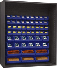 Durham - 54 Bin Enclosed Shelving - 60 Inch Overall Width x 24 Inch Overall Depth x 60 Inch Overall Height, Blue Polyethylene Bins - Eagle Tool & Supply