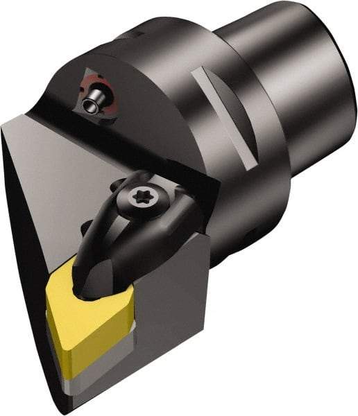 Sandvik Coromant - Left Hand Cut, Size C3, DNMG 11 04 08 & DNMG 332 Insert Compatiblity, External Modular Turning & Profiling Cutting Unit Head - 22mm Ctr to Cutting Edge, 45mm Head Length, Through Coolant, Series T-Max P - Eagle Tool & Supply