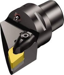 Sandvik Coromant - Left Hand Cut, Size C3, DNMG 11 04 08 & DNMG 332 Insert Compatiblity, External Modular Turning & Profiling Cutting Unit Head - 22mm Ctr to Cutting Edge, 45mm Head Length, Through Coolant, Series T-Max P - Eagle Tool & Supply