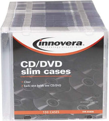 innovera - 1 Compartment, 4-7/8 Inch Wide x 1/4 Inch Deep x 5-5/8 Inch High, CD/DVD Storage Case - Polystyrene, Clear - Eagle Tool & Supply