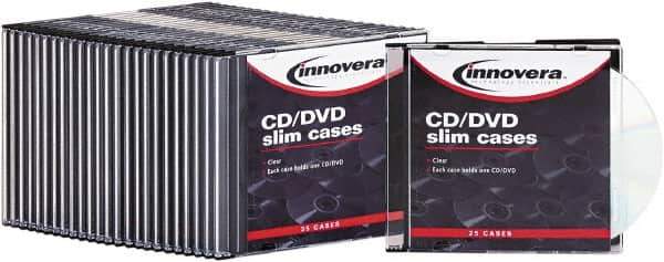 innovera - 1 Compartment, 4-7/8 Inch Wide x 1/4 Inch Deep x 5-5/8 Inch High, CD/DVD Case - Polystyrene, Clear - Eagle Tool & Supply