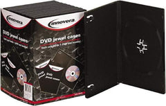 innovera - 1 Compartment, 5-3/8 Inch Wide x 1/2 Inch Deep x 7-1/2 Inch High, DVD Case - Plastic, Black - Eagle Tool & Supply