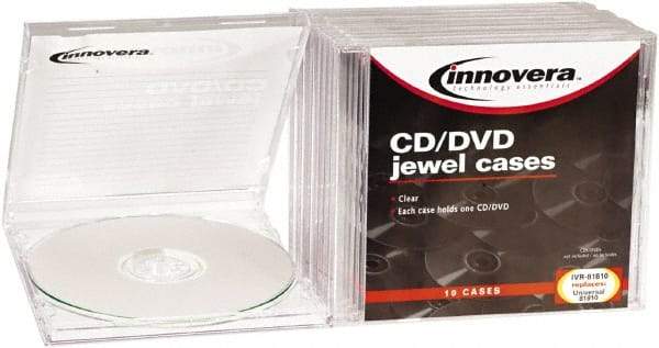 innovera - 1 Compartment, 4-7/8 Inch Wide x 3/8 Inch Deep x 5-5/8 Inch High, CD/DVD Case - Plastic, Clear - Eagle Tool & Supply