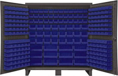 Durham - 240 Bin Storage Cabinet - Steel, 72" Wide x 24" Deep x 78" High, Blue - Eagle Tool & Supply