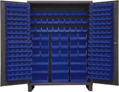 Durham - 227 Bin Storage Cabinet - Steel, 60" Wide x 24" Deep x 84" High, Blue - Eagle Tool & Supply