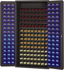 Durham - 40 Bin Storage Cabinet - Steel, 36" Wide x 24" Deep x 72" High, Blue - Eagle Tool & Supply