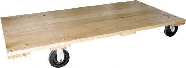 Fairbanks - 2,000 Lb Capacity Hardwood Platform Truck - Hardwood Deck, 24" OAW, 48" Platform Length, Mold On Rubber Casters - Eagle Tool & Supply
