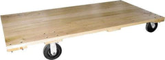 Fairbanks - 1,400 Lb Capacity Hardwood Platform Truck - Hardwood Deck, 24" OAW, 48" Platform Length, Mold On Rubber Casters - Eagle Tool & Supply