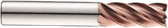 SGS - 1/2" Diam, Variable Pitch, 1-1/4" LOC, 5 Flute Solid Carbide Roughing Square End Mill - Ti-NAMITE-M Finish, 3-1/4" OAL, 1/2" Shank Diam, Single End, 37° Helix - Eagle Tool & Supply