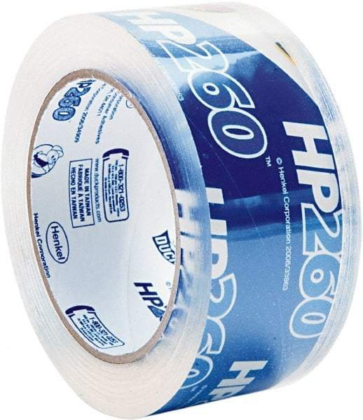 Duck - 1-7/8" x 60 Yd Clear Acrylic Adhesive Packaging Tape - Polypropylene Film Backing, 3.1 mil Thick, 31 Lb Tensile Strength, Series DUC - Eagle Tool & Supply