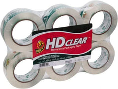 Duck - 1-7/8" x 110 Yd Clear Acrylic Adhesive Packaging Tape - Polypropylene Film Backing, 2.6 mil Thick, 31 Lb Tensile Strength, Series DUC - Eagle Tool & Supply