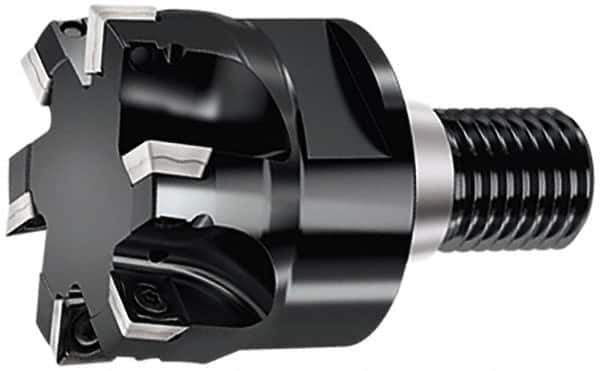 Walter - 24.99mm Cut Diam, 6.5mm Max Depth of Cut, 35mm OAL, Indexable Square Shoulder End Mill - SD..09T3.. Inserts, T22 Modular Connection, 90° Lead Angle, Through Coolant, Series M4132 - Eagle Tool & Supply