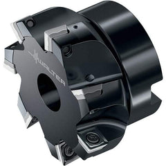 Walter - 8 Inserts, 80.01mm Cut Diam, 27mm Arbor Diam, 8.41mm Max Depth of Cut, Indexable Square-Shoulder Face Mill - 90° Lead Angle, 50.01mm High, SD.W09T3.. Insert Compatibility, Through Coolant, Series M4132 - Eagle Tool & Supply