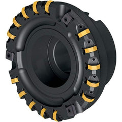 Walter - 15 Inserts, 100mm Cut Diam, 32mm Arbor Diam, 8.41mm Max Depth of Cut, Indexable Square-Shoulder Face Mill - 90° Lead Angle, 50.01mm High, OHNF050408. Insert Compatibility, Through Coolant, Series M2025 - Eagle Tool & Supply
