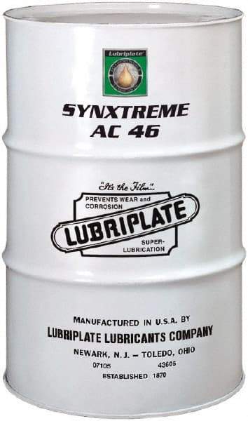 Lubriplate - 55 Gal Drum, ISO 46, SAE 20, Air Compressor Oil - 10°F to 427°, 46 Viscosity (cSt) at 40°C, 7 Viscosity (cSt) at 100°C - Eagle Tool & Supply