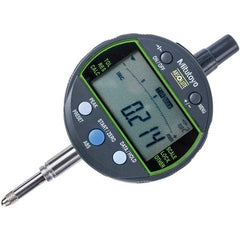 Mitutoyo - 0 to 12.7mm Range, 0.001 & 0.01mm Graduation, Electronic Drop Inidicator - Flat Back, 0.003mm Accuracy, LCD Display, Metric - Eagle Tool & Supply