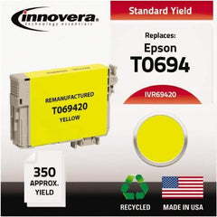 innovera - Yellow Inkjet Printer Cartridge - Use with Epson Stylus C120, CX5000, CX6000, CX7000F, CX7400, CX7450, CX8400, CX9400, NX100, NX200, NX300, NX400, WorkForce 30, 40 - Eagle Tool & Supply